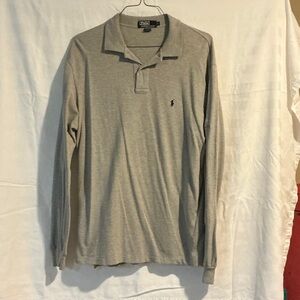 Polo by Ralph Lauren Long-Sleeve Polo Shirt - Light Gray